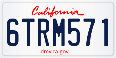 CA license plate 6TRM571