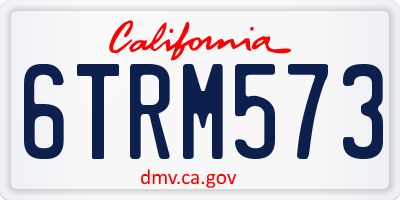 CA license plate 6TRM573