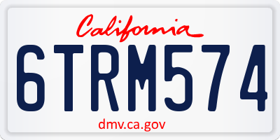 CA license plate 6TRM574