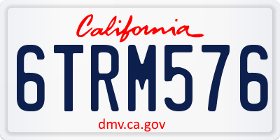 CA license plate 6TRM576