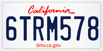 CA license plate 6TRM578