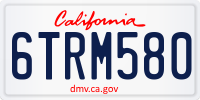 CA license plate 6TRM580