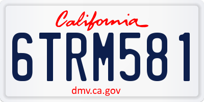 CA license plate 6TRM581