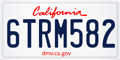 CA license plate 6TRM582