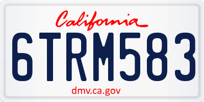 CA license plate 6TRM583