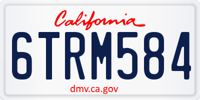 CA license plate 6TRM584
