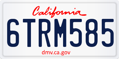 CA license plate 6TRM585