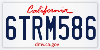 CA license plate 6TRM586