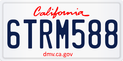 CA license plate 6TRM588