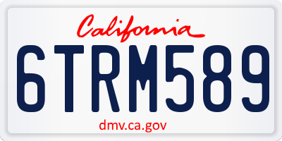 CA license plate 6TRM589