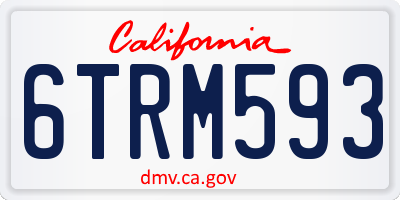 CA license plate 6TRM593