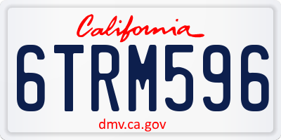 CA license plate 6TRM596