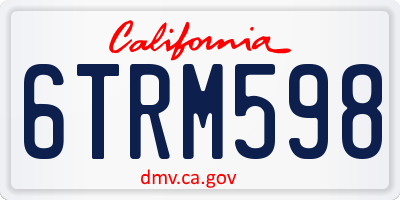 CA license plate 6TRM598
