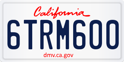 CA license plate 6TRM600