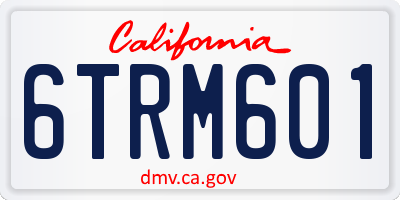 CA license plate 6TRM601