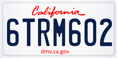 CA license plate 6TRM602