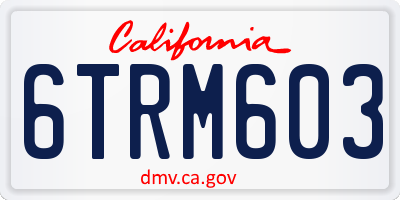 CA license plate 6TRM603