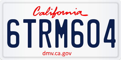 CA license plate 6TRM604