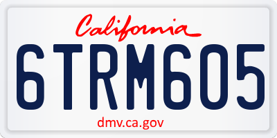 CA license plate 6TRM605