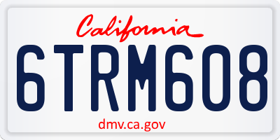 CA license plate 6TRM608