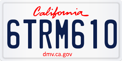 CA license plate 6TRM610