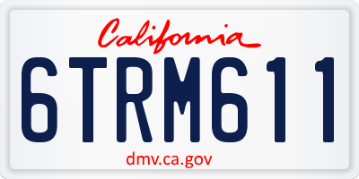 CA license plate 6TRM611