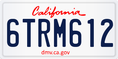 CA license plate 6TRM612