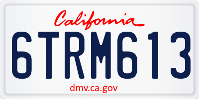 CA license plate 6TRM613