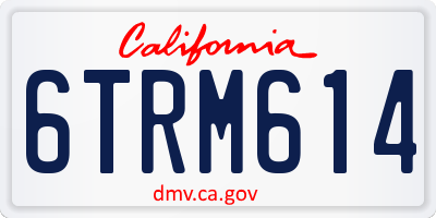 CA license plate 6TRM614