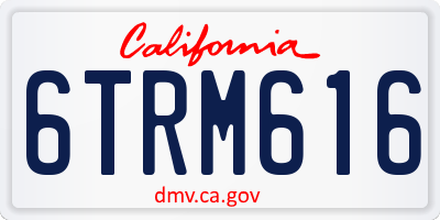 CA license plate 6TRM616