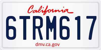 CA license plate 6TRM617