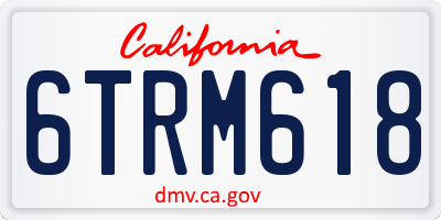 CA license plate 6TRM618