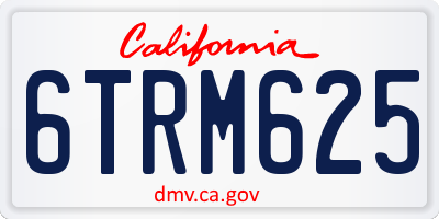 CA license plate 6TRM625