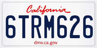 CA license plate 6TRM626