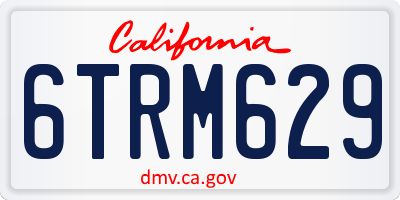 CA license plate 6TRM629