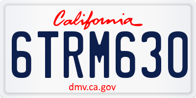 CA license plate 6TRM630