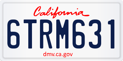 CA license plate 6TRM631