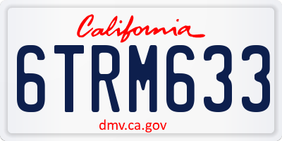 CA license plate 6TRM633