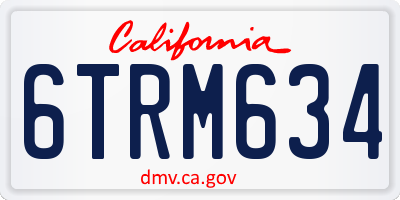 CA license plate 6TRM634