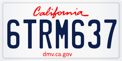 CA license plate 6TRM637