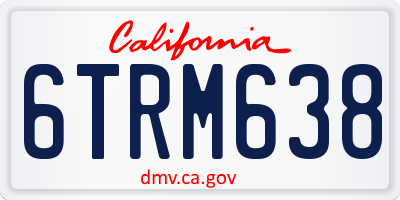 CA license plate 6TRM638