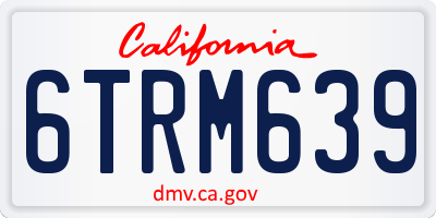 CA license plate 6TRM639