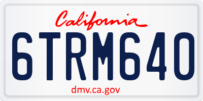 CA license plate 6TRM640