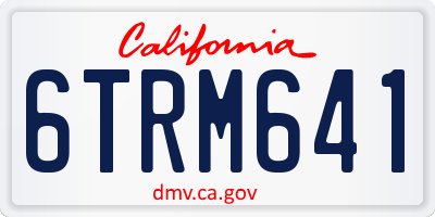 CA license plate 6TRM641