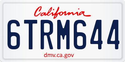 CA license plate 6TRM644