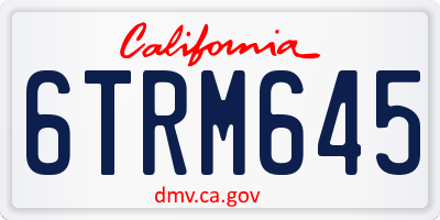 CA license plate 6TRM645