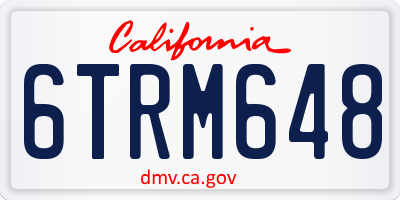 CA license plate 6TRM648