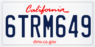 CA license plate 6TRM649