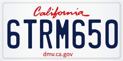 CA license plate 6TRM650