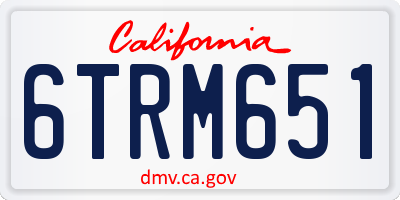 CA license plate 6TRM651